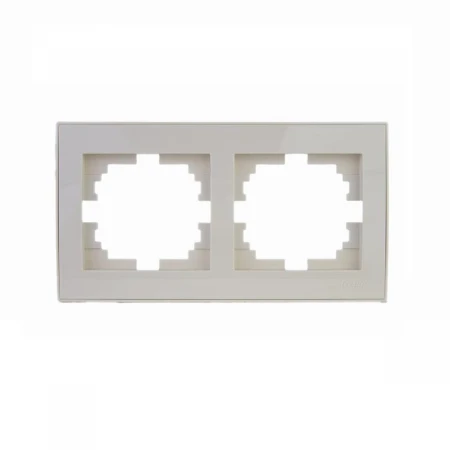 Рамка 2-ая горизонтальная Lezard Rain кремовая 703-0303-147