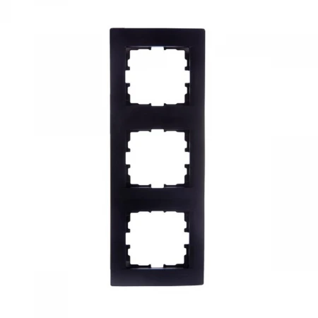 Рамка 3-ая вертикальная Lezard Karina черная 707-4200-153