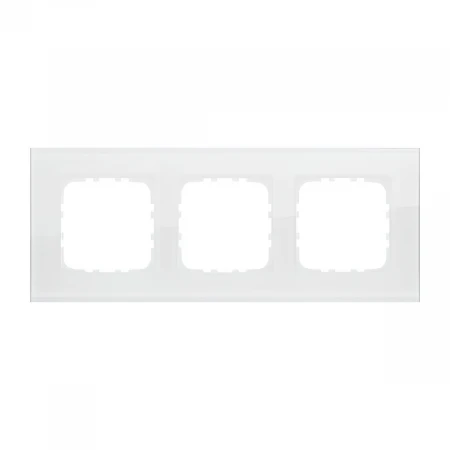 Рамка LK Studio 3-постовая, натуральное стекло (белый) LK80 844313-1