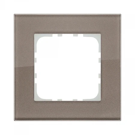 Рамка LK Studio 1-постовая, натуральное стекло (серо-коричневый) LK80 844119-1