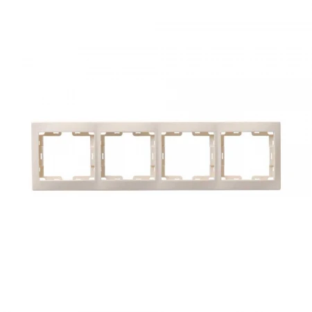 Рамка 4-постовая IEK Kvarta кремовая EMK40-K33-DM