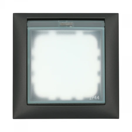 Рамка LK Studio универсальная защитная с крышкой для выключателей и розеток (черный бархат) 869108-1