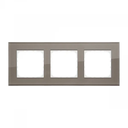 Рамка LK Studio 3-постовая, натуральное стекло (серо-коричневый) LK80 844319-1