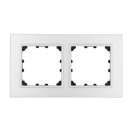 Рамка LK Studio 2-постовая из натурального анодированного алюминия LK60 864223-1