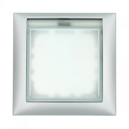 Рамка LK Studio универсальная защитная с крышкой для выключателей и розеток (серебристый металлик) 869103-1