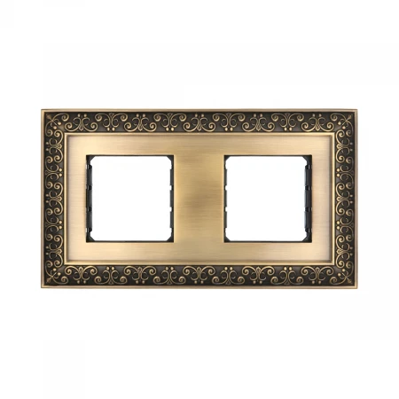 Рамка LK Studio 2-постовая декоративная металлическая в комплекте с суппортами (бронза), LK45 854220-1