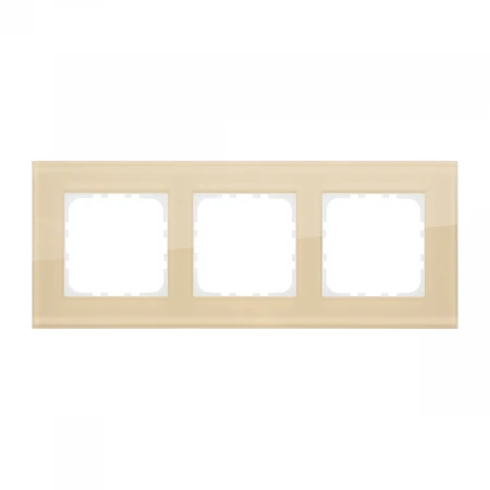 Рамка LK Studio 3-постовая, натуральное стекло (кремовый) LK80 844317-1