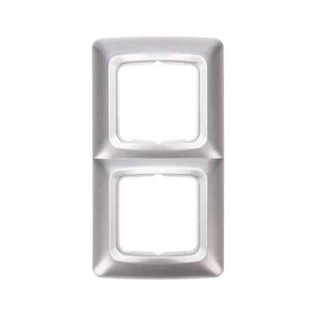 DEA Рамка 2-я горизонтальная Серебряный металлик KRANZ KR-78-0286