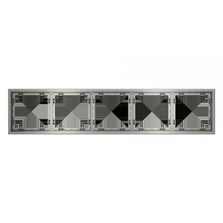 Рамка пластиковая Voltum S70 на 5 постов, (сталь) VLS100505