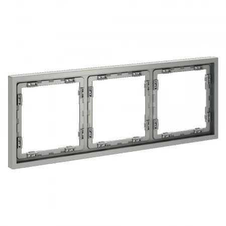 Рамка пластиковая Voltum S70 на 3 поста, (сталь) VLS100305