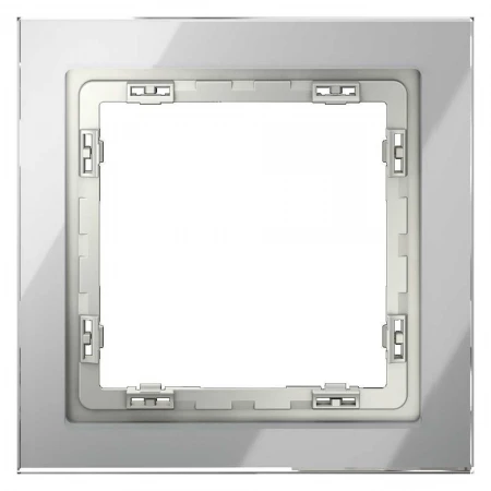 Рамка стеклянная Voltum S70 на 1 пост, (сталь, стекло) VLS110105