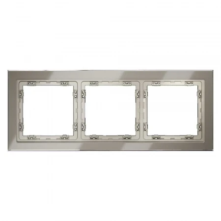 Рамка стеклянная Voltum S70 на 3 поста, (шелк, стекло) VLS110304