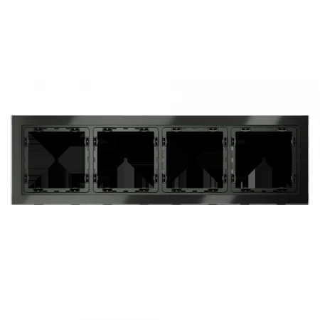 Рамка стеклянная Voltum S70 на 4 поста, (титан, стекло) VLS110406