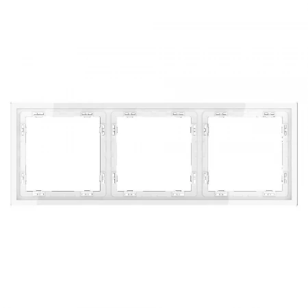 Рамка пластиковая Voltum S70 на 3 поста, (белый глянцевый) VLS100301