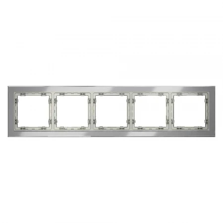Рамка стеклянная Voltum S70 на 5 постов, (сталь, стекло) VLS110505