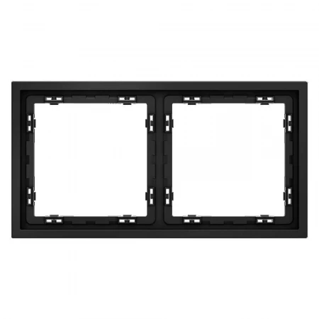 Рамка пластиковая Voltum S70 на 2 поста, (черный матовый) VLS100208