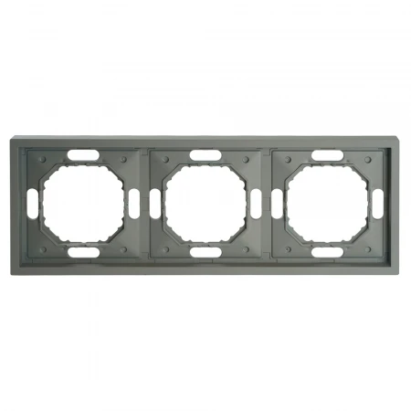 Рамка STEKKER, PFR00-5003-10  3-местная, серия Эмили, платиново-серый, soft touch 49964