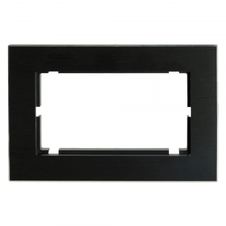 Рамка  2-местная (без перемычки), металл, STEKKER, MFR00-7012-05, серия Катрин, черный 50032