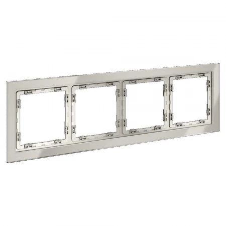 Рамка стеклянная Voltum S70 на 4 поста, (кашемир, стекло) VLS110403