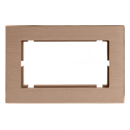 Рамка 2-местная (без перемычки), металл, STEKKER, MFR00-7012-02, серия Катрин, шампань 50030