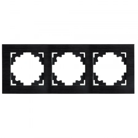 Рамка 3-местная, металл, STEKKER MFR00-7003-05, серия Катрин, черный 50020