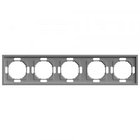 Рамка STEKKER, PFR00-5005-10 5-местная, серия Эмили, платиново-серый, soft touch 49966