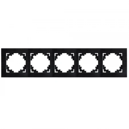 Рамка 5-местная, металл, STEKKER, MFR00-7005-05, серия Катрин, черный 50028