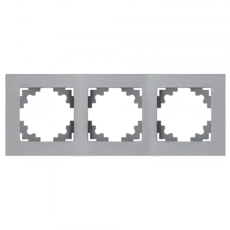 Рамка 3-местная, металл, STEKKER, MFR00-7003-03, серия Катрин, серебро 50019