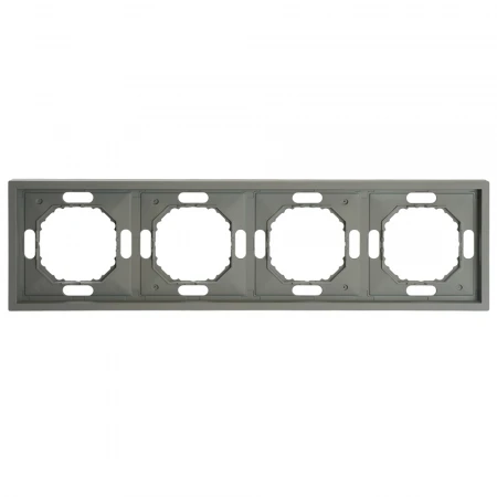 Рамка STEKKER, PFR00-5004-10  4-местная, серия Эмили, платиново-серый, soft touch 49965