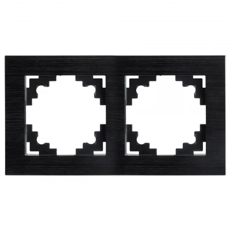 Рамка 2-местная, металл, STEKKER MFR00-7002-05, серия Катрин, черный 50016