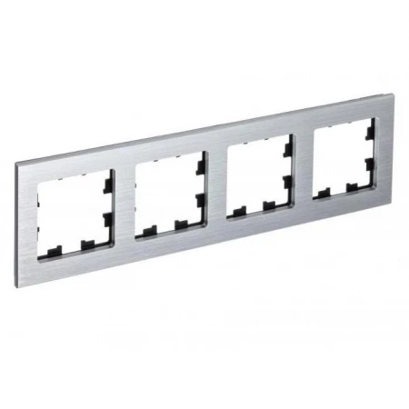 Рамка 4-постовая Systeme Electric AtlasDesign Nature серебро ATN312104