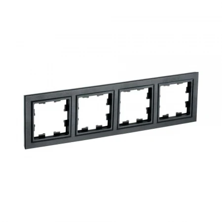 Рамка 4-постовая IEK Brite черная BR-M42-K02