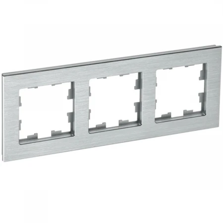 Рамка 3-постовая IEK Brite РУ-3-1-БрА алюминий BR-M32-M-K47