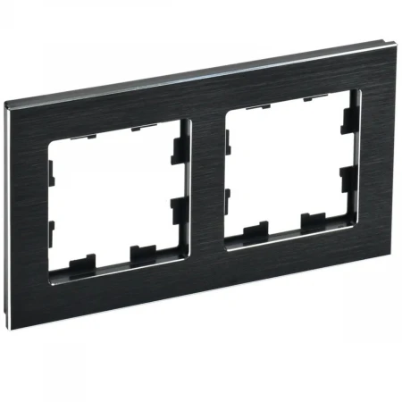 Рамка 2-постовая IEK Brite РУ-2-1-БрЧ черная BR-M22-M-K02