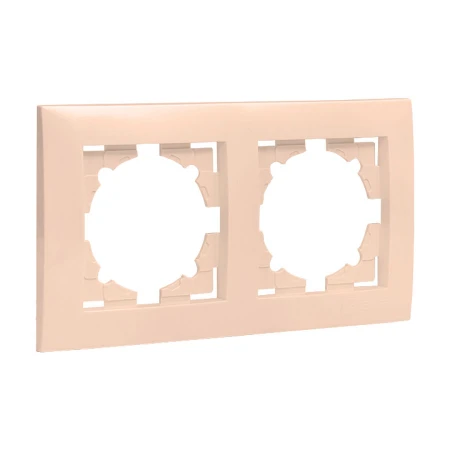 Валенсия рамка 2-местная кремовая EKF EWM-G-302-20
