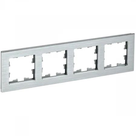 Рамка 4-постовая IEK Brite РУ-4-1-БрА алюминий BR-M42-M-K47