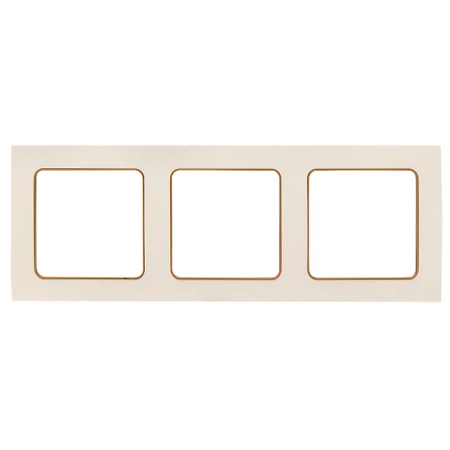 Стокгольм Рамка 3-местная белая с линией цвета шампань EKF PROxima EAM-G-302-20