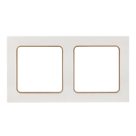 Стокгольм Рамка 2-местная белая с линией цвета шампань EKF PROxima EYM-G-303-10