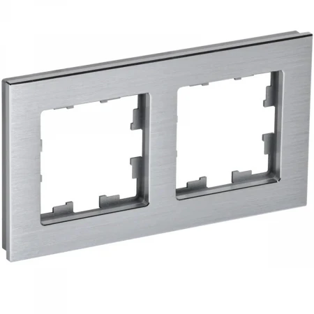 Рамка 2-постовая IEK Brite РУ-2-1-БрА алюминий BR-M22-M-K47