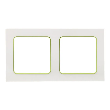 Стокгольм Рамка 2-местная белая с линией цвета зеленый EKF PROxima EXM-G-303-20