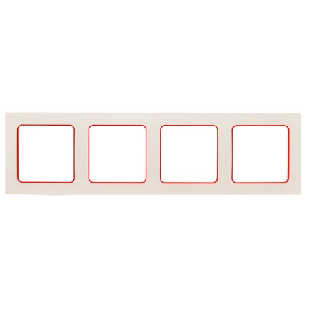 Стокгольм Рамка 4-местная белая с линией цвета красный EKF PROxima EAM-G-305-10