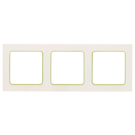 Стокгольм Рамка 3-местная белая с линией цвета зеленый EKF PROxima EAM-G-302-10