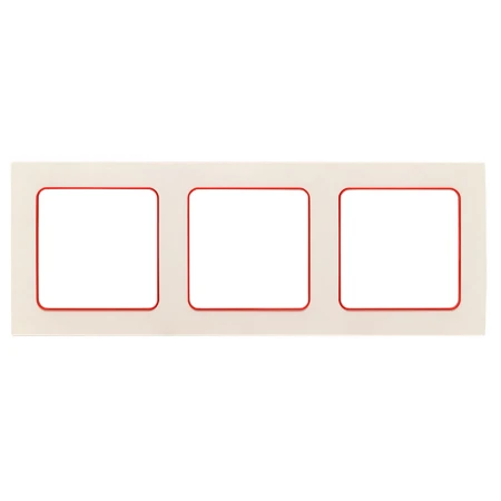Стокгольм Рамка 3-местная белая с линией цвета красный EKF PROxima EAM-G-304-10