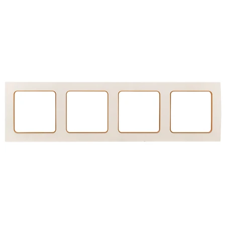 Стокгольм Рамка 4-местная белая с линией цвета шампань EKF PROxima EAM-G-303-20