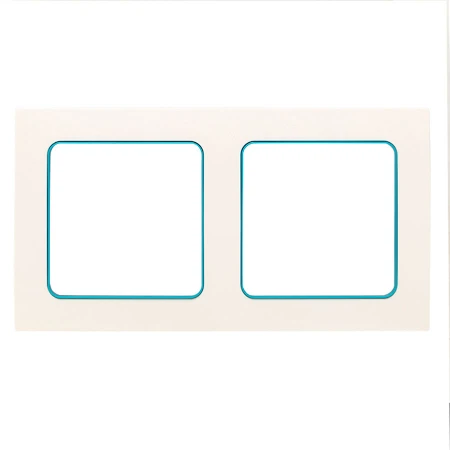 Стокгольм Рамка 2-местная белая с линией цвета синий EKF PROxima EXM-G-305-30