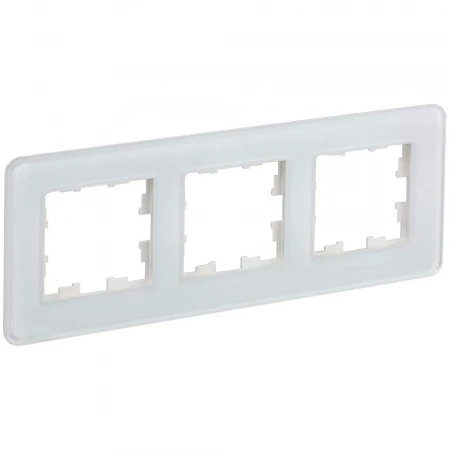 BRITE Рамка 3-местная РУ-3-2-Бр стекло белый RE IEK BR-M32-G-41-K01