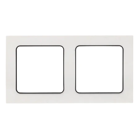Стокгольм Рамка 2-местная белая с линией цвета черный EKF PROxima EXM-G-305-10