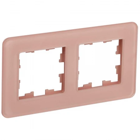 BRITE Рамка 2-местная РУ-2-2-Бр стекло дымчатый RE IEK BR-M22-G-41-K97