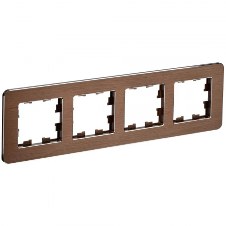 BRITE Рамка 4-местная РУ-4-1-Бр металл коричневый RE AL IEK BR-M42-M-21-K30