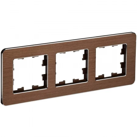 BRITE Рамка 3-местная РУ-3-1-Бр металл коричневый RE AL IEK BR-M32-M-21-K30